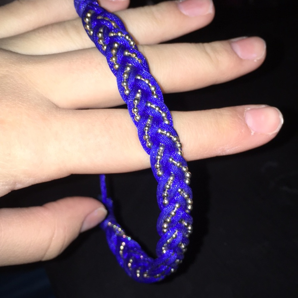 Blue braided bracelet